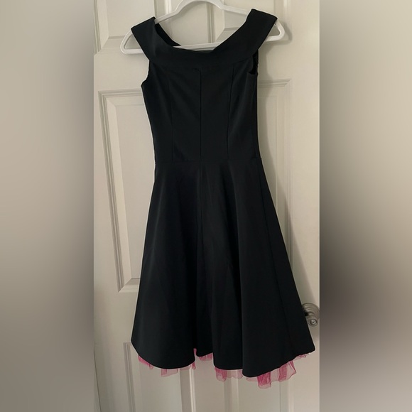 Vintage Ruby Rox Retro Style Dress Juniors 3 Fit Flare 
Black Pink Rockabilly - Picture 1 of 7